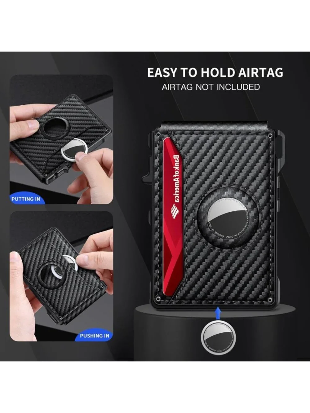Minimalist RFID Blocking Wallet for Men, Bifold Aluminum Card Holder, 12+ Cards